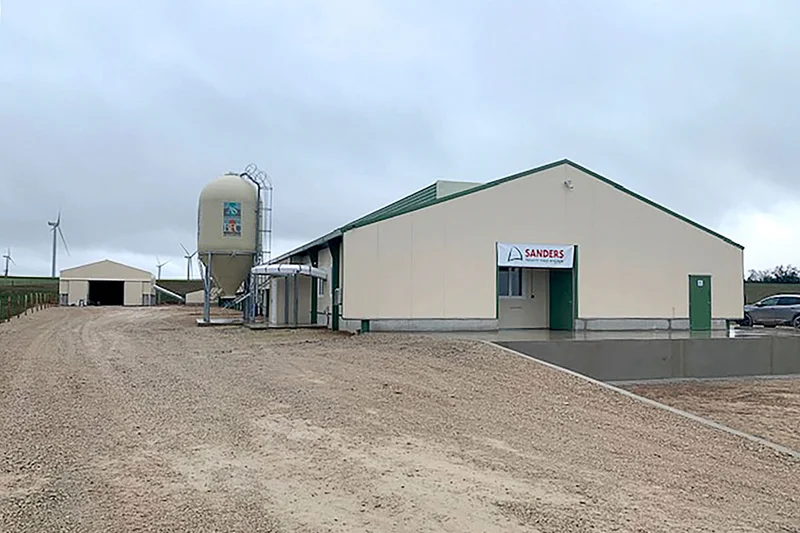 Exterior view of the poultry house for organic egg production Exterior view of the poultry house for organic egg production